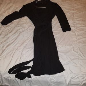 Banana Republic Black Faux Wrap Sweater Dress